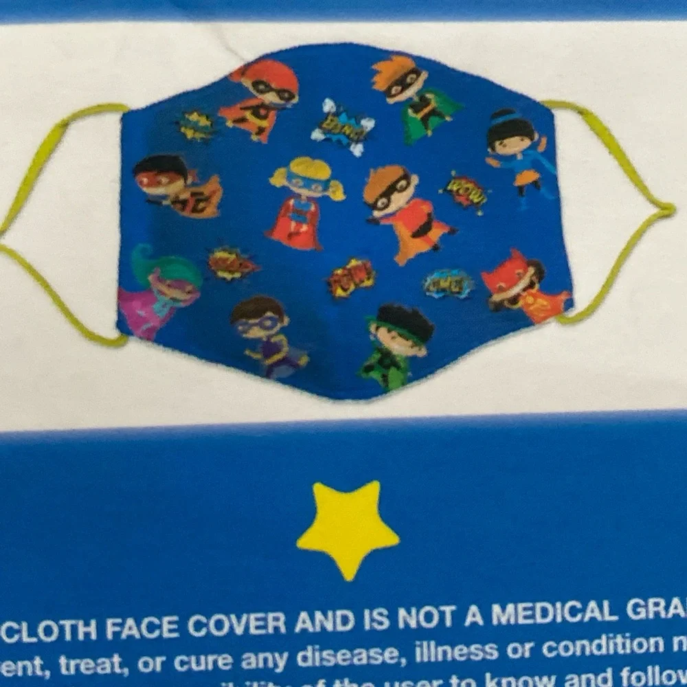 Boys Reusable Superhero Face Mask Bundle 4pcs